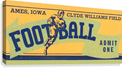 1939 Ames Football Admit One Ticket Canvas Print