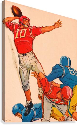 Elmer Wexler Football Art Reproduction Canvas Print