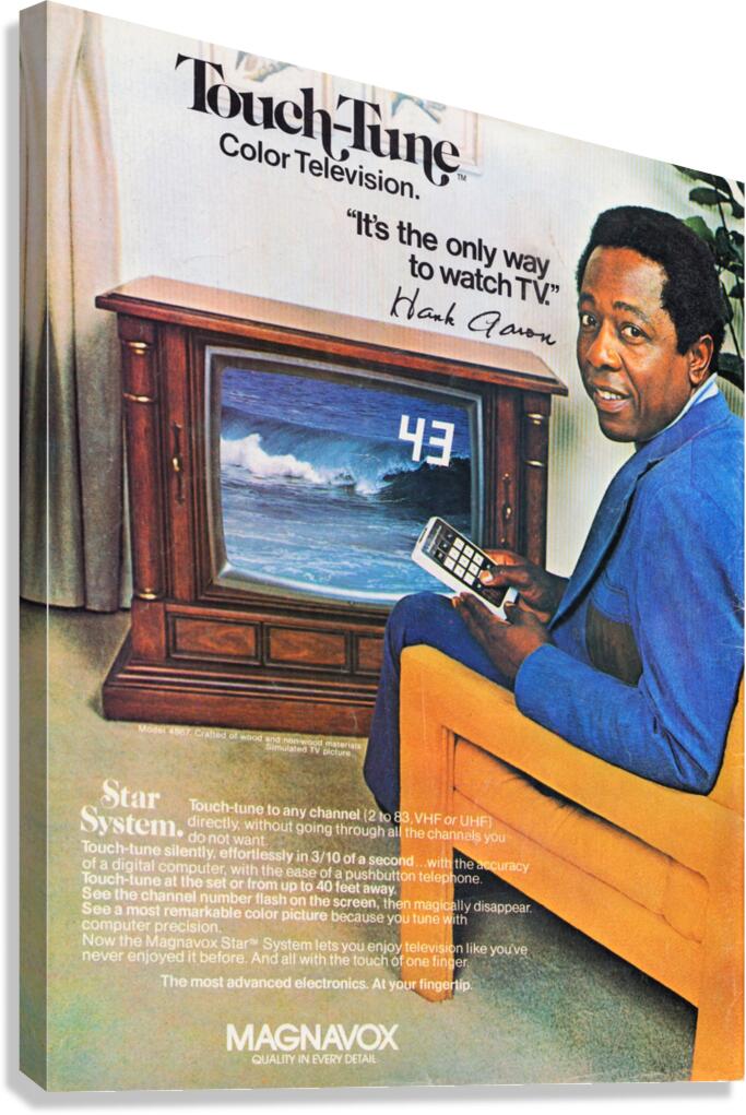 1976 Magnavox Television Hank Aaron Ad Canvas Print