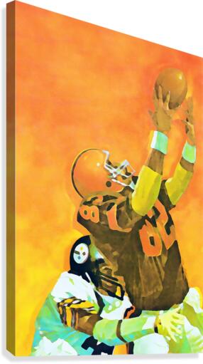 cleveland browns watercolor poster retro sports art reproductions metal signs football prints wood Canvas Print