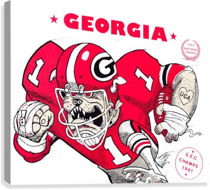 1981 Georgia Bulldogs Jack Davis Print Canvas Print