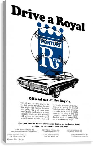 pontiac car ad kansas city royals poster Canvas Print