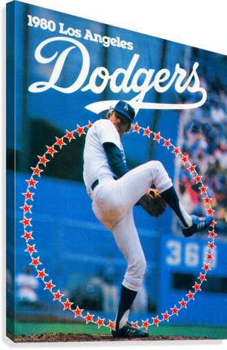 Retro 80s LA Dodgers Pitcher Cover Art by Row One Brand Wall Art