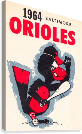 1964 baltimore orioles vintage baseball art poster Canvas Print