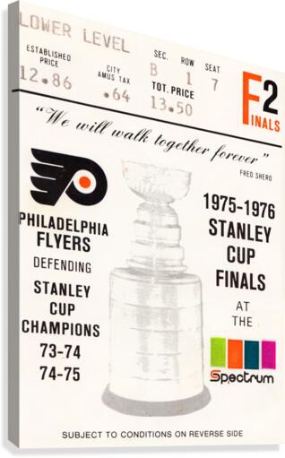 1975 stanley cup finals philadelphia flyers ticket stub hockey poster Canvas Print