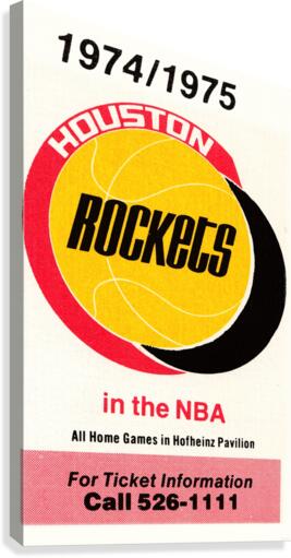 1974 houston rockets ticket information poster wood print Canvas Print