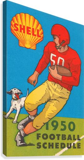 1950 shell oil football schedule poster Canvas Print