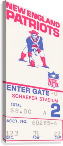 1972 new england patriots schaefer stadium art Canvas Print