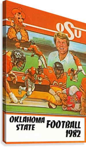 1982 Oklahoma State Football Jimmy Johnson Poster Canvas Print