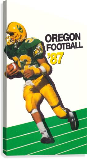 1987 oregon ducks retro football poster by Row One Brand Wall Art