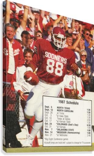 1987 oklahoma sooners football schedule poster Canvas Print