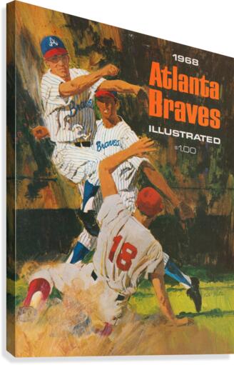 1969 atlanta braves baseball poster  Canvas Print