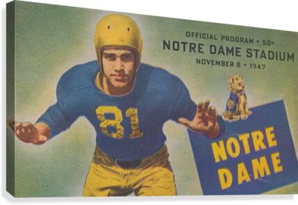 1947 Notre Dame Football Art Canvas Print