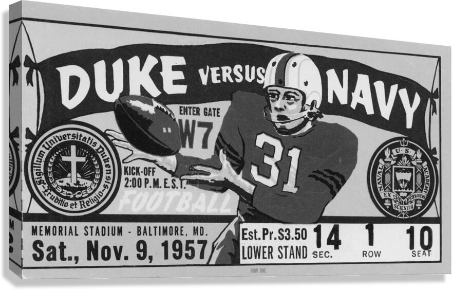 1957 Duke vs. Navy Canvas Print