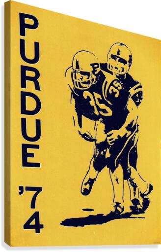 1974 Purdue Football Art Canvas Print