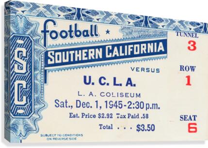 1945 USC vs. UCLA Game 2 Canvas Print