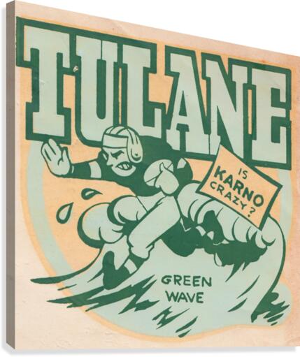 1940s tulane green wave art Canvas Print