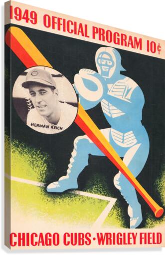 1949 Chicago Cubs Program Art Canvas Print