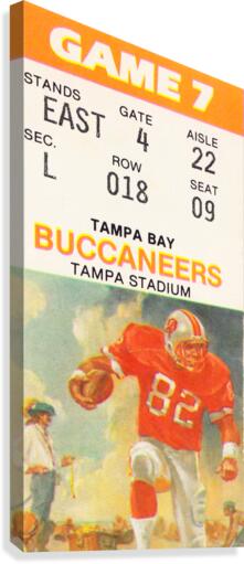 1988 Tampa Bay Buccaneers Ticket Stub Art Canvas Print