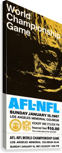 1967 Super Bowl I Ticket Stub Art Canvas Print