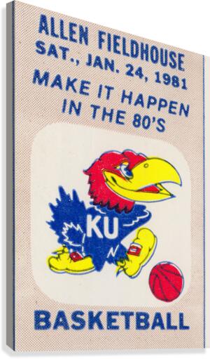1981 Kansas Jayhawks Basketball Ticket Art Canvas Print