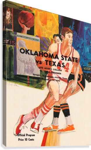 1970 Texas vs. Oklahoma State Basketball Poster Canvas Print