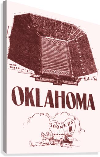 1952 Oklahoma Sooners Vintage Football Art Canvas Print
