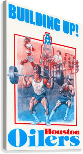1983 Houston Oilers Building Up Poster Canvas Print