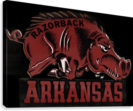 Vintage Arkansas Razorback Art Canvas Print