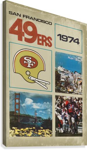 1974 San Francisco 49ers Retro Football Poster Canvas Print