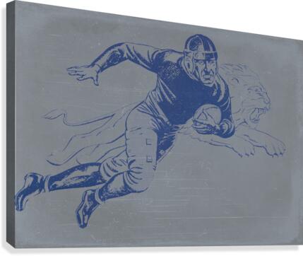 1934 Vintage Lion Football Player Art Canvas Print