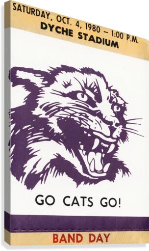 1980 Northwestern Band Day Ticket Stub Remix  Canvas Print