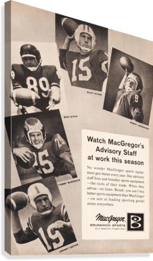 1963 MacGregor Johhny Unitas Football Ad Poster Canvas Print
