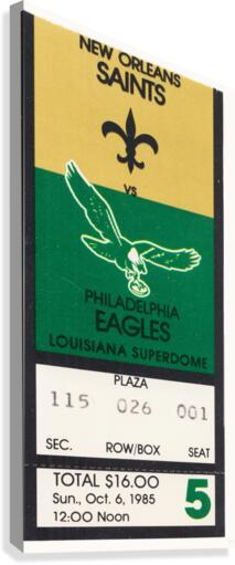 1985 New Orleans Saints vs. Eagles Ticket Canvas Canvas Print
