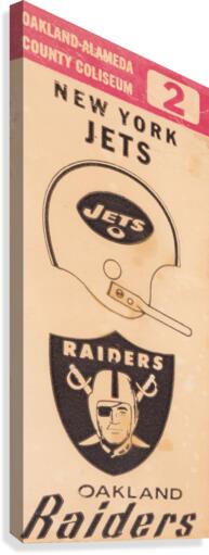 1971 Oakland Raiders vs. New York Jets Ticket Stub Art Canvas Print