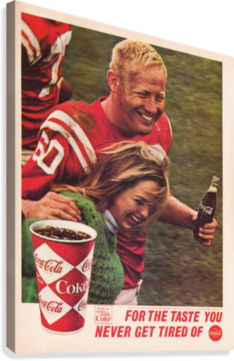 1966 Coke Ad Reproduction Art Poster Canvas Print