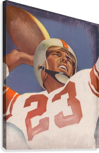 1957 Lon Keller Football Quarterback Art Canvas Print