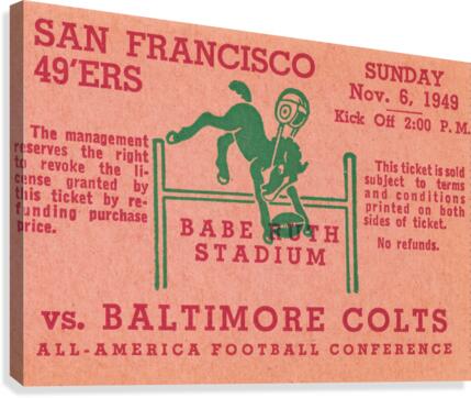1949 Baltimore Colts vs. San Francisco 49ers Canvas Print