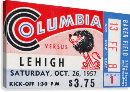 1957 Columbia Lions vs. Lehigh Engineers Canvas Print