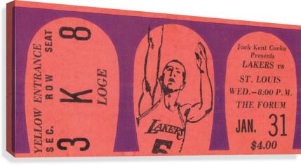 1968 LA Lakers vs. St. Louis Hawks  Canvas Print