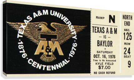 1976 Texas A&M vs. Baylor Canvas Print