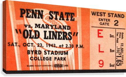 1943 Penn State Nittany Lions vs. Maryland Old Liners Canvas Print