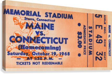 1968 Maine Black Bears vs. UConn Huskies Canvas Print