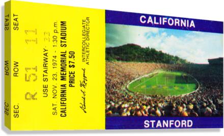 1974 California Bears vs. Stanford Cardinal Canvas Print