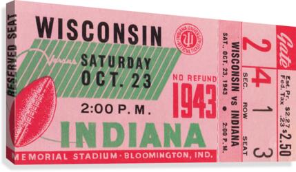 1943 Indiana Hoosiers vs. Wisconsin Badgers Canvas Print
