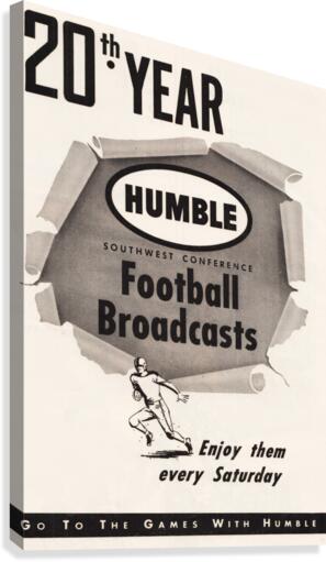 1953 Humble Oil Southwest Conference Football Poster Canvas Print