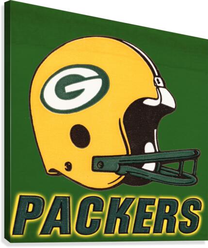 Retro Seventies Green Bay Packers Football Helmet Art Canvas Print