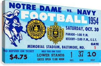 1954 Notre Dame vs. Navy Canvas Print