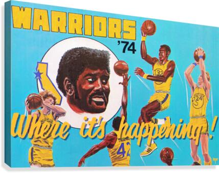 1974 Golden State Warriors Retro Remix Art Canvas Print
