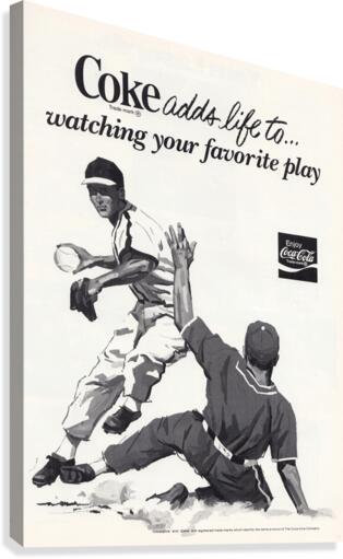 1977 Coke Advertisement Baseball Art Canvas Print